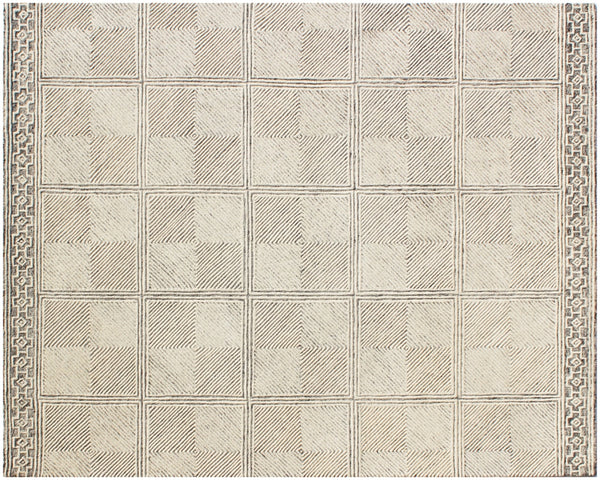 Homeroots 5' X 8' Moss Green Wool Abstract Geometric Hand Tufted Non Skid Area Rug  Wool 564713