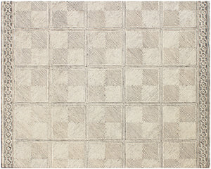 Homeroots 5' X 8' Moss Green Wool Abstract Geometric Hand Tufted Non Skid Area Rug  Wool 564713