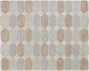 Homeroots 5' X 8' Ivory And Silver Wool Abstract Geometric Hand Tufted Non Skid Area Rug  Wool 564714