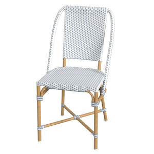 Butler Specialty Tobias Outdoor Rattan And Metal Dining Side Chair – Chic Coastal Style For Your Patio Oasis Baby Blue Aluminum,Polyurethane Synthetic (Pe) Rattan 5647194-butler