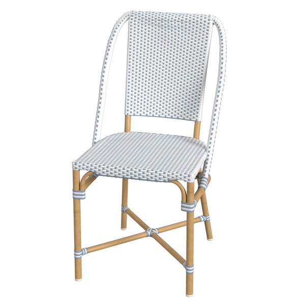 Butler Specialty Tobias Outdoor Rattan And Metal Dining Side Chair – Chic Coastal Style For Your Patio Oasis Baby Blue Aluminum,Polyurethane Synthetic (Pe) Rattan 5647194-butler