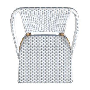 Butler Specialty Tobias Outdoor Rattan And Metal Dining Side Chair – Chic Coastal Style For Your Patio Oasis Baby Blue Aluminum,Polyurethane Synthetic (Pe) Rattan 5647194-butler