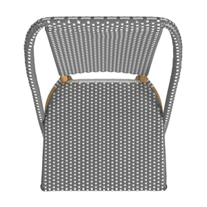 Butler Specialty Tobias Outdoor Rattan And Metal Dining Side Chair – Chic Coastal Style For Your Patio Oasis Gray And White Dot Aluminum,Polyurethane Synthetic (Pe) Rattan 5647329-butler