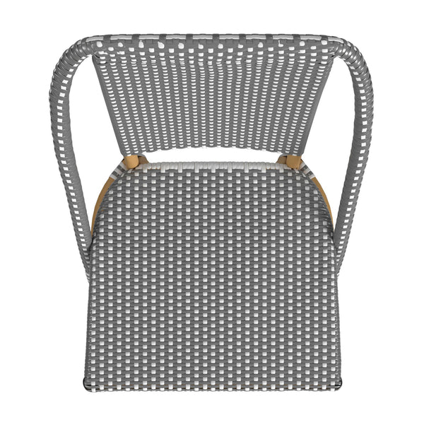 Butler Specialty Tobias Outdoor Rattan And Metal Dining Side Chair – Chic Coastal Style For Your Patio Oasis Gray And White Dot Aluminum,Polyurethane Synthetic (Pe) Rattan 5647329-butler