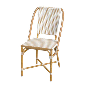 Butler Specialty Tobias Outdoor Rattan And Metal Dining Side Chair – Chic Coastal Style For Your Patio Oasis Beige And White Aluminum,Polyurethane Synthetic (Pe) Rattan 5647433-butler