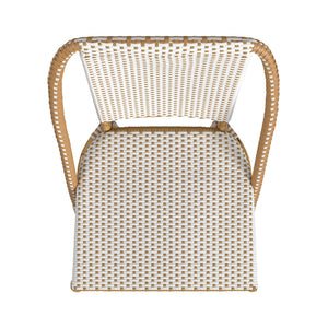 Butler Specialty Tobias Outdoor Rattan And Metal Dining Side Chair – Chic Coastal Style For Your Patio Oasis Beige And White Aluminum,Polyurethane Synthetic (Pe) Rattan 5647433-butler