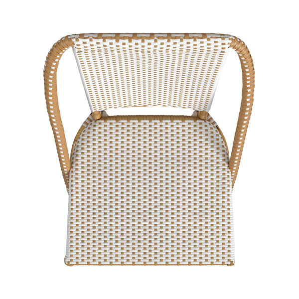Butler Specialty Tobias Outdoor Rattan And Metal Dining Side Chair – Chic Coastal Style For Your Patio Oasis Beige And White Aluminum,Polyurethane Synthetic (Pe) Rattan 5647433-butler