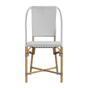 Butler Specialty Tobias Outdoor Rattan And Metal Dining Side Chair – Chic Coastal Style For Your Patio Oasis Black And White Aluminum,Polyurethane Synthetic (Pe) Rattan 5647434-butler
