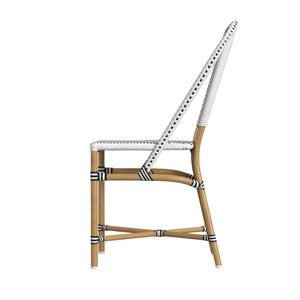 Butler Specialty Tobias Outdoor Rattan And Metal Dining Side Chair – Chic Coastal Style For Your Patio Oasis Black And White Aluminum,Polyurethane Synthetic (Pe) Rattan 5647434-butler
