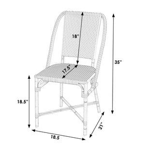 Butler Specialty Tobias Outdoor Rattan And Metal Dining Side Chair – Chic Coastal Style For Your Patio Oasis Black And White Aluminum,Polyurethane Synthetic (Pe) Rattan 5647434-butler