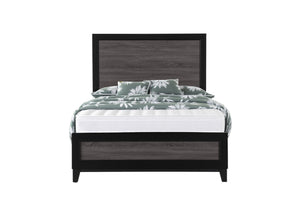 Homeroots Black Full Bed Frame With Gray Inlaid Panels - Rustic Farmhouse Style For A Cozy Bedroom Retreat   564762