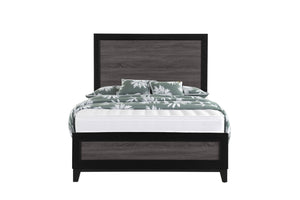 Homeroots Black Full Bed Frame With Gray Inlaid Panels - Rustic Farmhouse Style For A Cozy Bedroom Retreat   564762