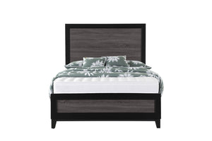 HomeRoots Gray King Bed Frame - Modern Two-Tone Black and Gray Wood Design for Elegant Bedroom Retreats 564763