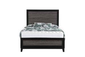 HomeRoots Gray King Bed Frame - Modern Two-Tone Black and Gray Wood Design for Elegant Bedroom Retreats 564763