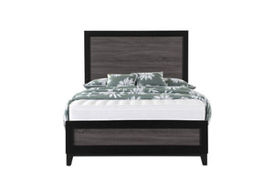 Homeroots Black Inlaid Panels Queen Bed Frame - Rustic Charm For A Cozy Bedroom Retreat & Restful Sleep  Wood 564764