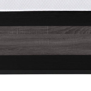 Homeroots Black Inlaid Panels Queen Bed Frame - Rustic Charm For A Cozy Bedroom Retreat & Restful Sleep  Wood 564764