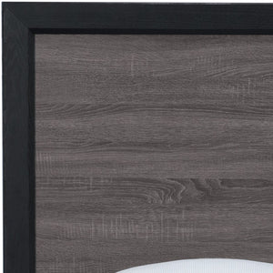 HomeRoots Black Twin Bed Frame with Two-Tone Gray Faux Wood Design – Modern, Durable, and Stylish Bedroom Update 564765