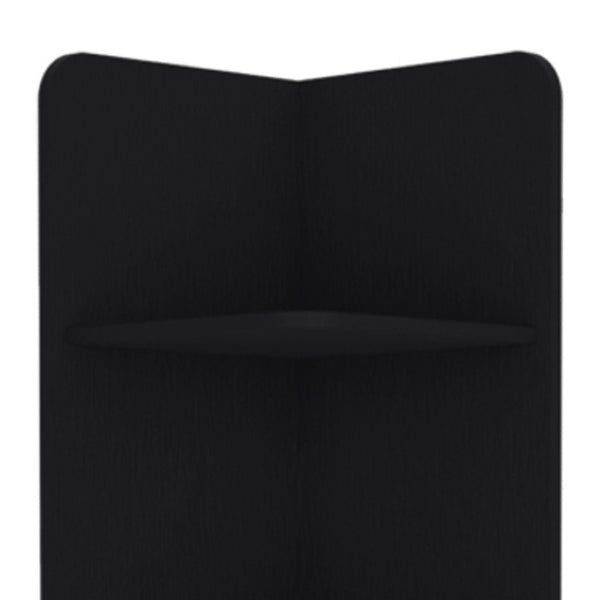 HomeRoots 15" Black Wood Freestanding Vanity - Stylish Corner Design with Ample Storage for Small Bathrooms 564774