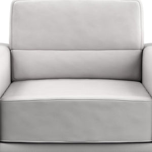 HomeRoots 35" Light Gray Faux Leather Modern Arm Chair with Silver Legs - Comfort & Style for Any Space 564775