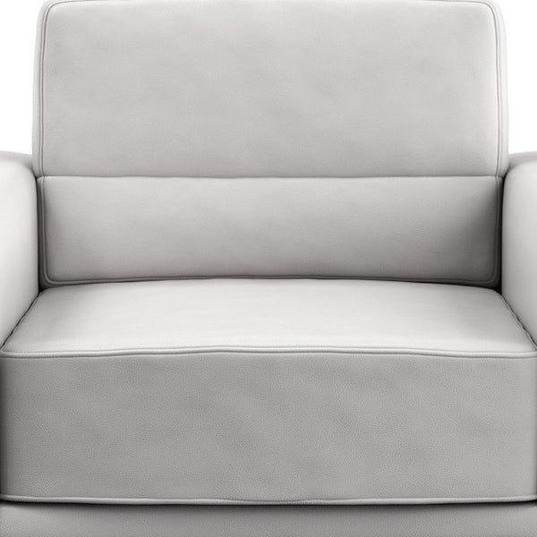HomeRoots 35" Light Gray Faux Leather Modern Arm Chair with Silver Legs - Comfort & Style for Any Space 564775