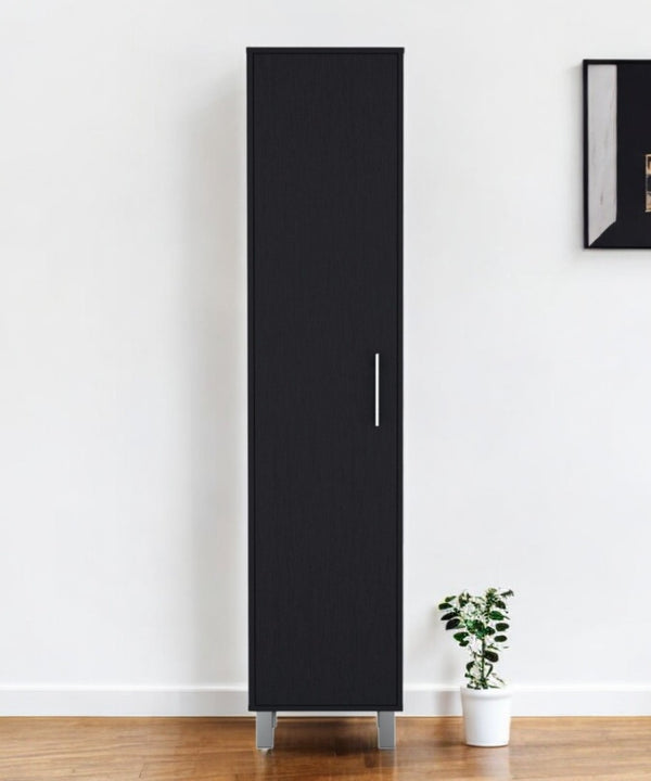 HomeRoots 71" Sleek Gray Wood Pantry Cabinet - Durable Minimalist Storage for Kitchen, Laundry & More! 564779