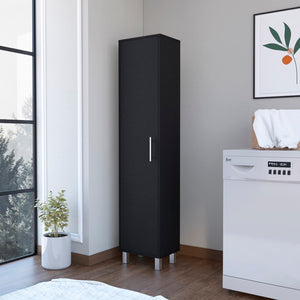 HomeRoots 71" Sleek Gray Wood Pantry Cabinet - Durable Minimalist Storage for Kitchen, Laundry & More! 564779