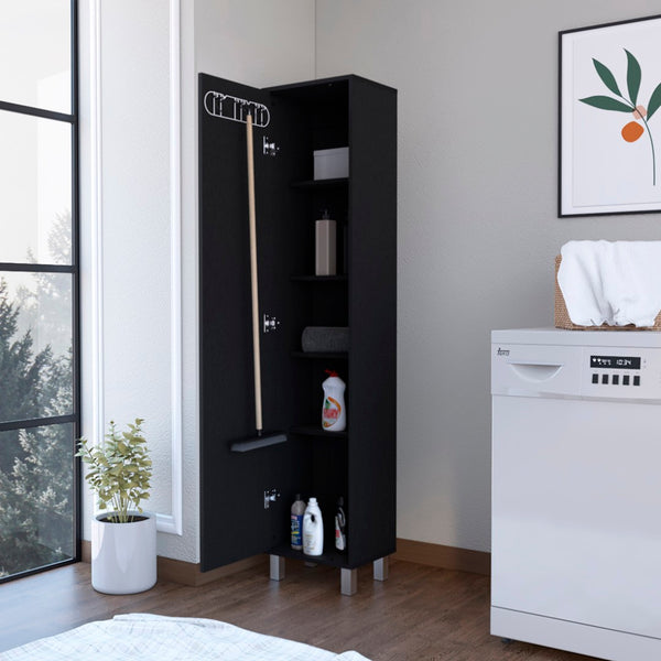 HomeRoots 71" Sleek Gray Wood Pantry Cabinet - Durable Minimalist Storage for Kitchen, Laundry & More! 564779