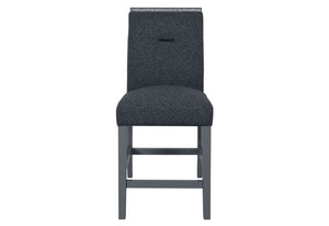 HomeRoots 25" Contemporary Dark Gray Wood & Suede Counter Height Bar Chair for Stylish Kitchen & Dining Use 564786