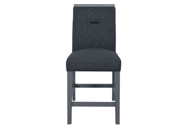 HomeRoots 25" Contemporary Dark Gray Wood & Suede Counter Height Bar Chair for Stylish Kitchen & Dining Use 564786