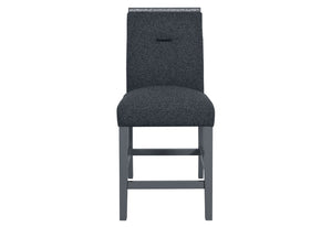 HomeRoots 25" Contemporary Dark Gray Wood & Suede Counter Height Bar Chair for Stylish Kitchen & Dining Use 564786