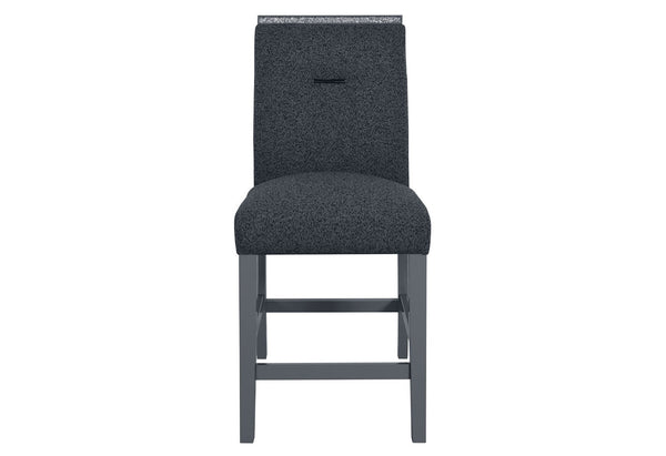 HomeRoots 25" Contemporary Dark Gray Wood & Suede Counter Height Bar Chair for Stylish Kitchen & Dining Use 564786