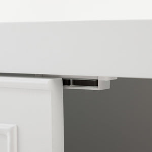 HomeRoots 22" White Wood Floating Vanity - Stylish Space-Saving Double Door Design for Modern Bathrooms 564797