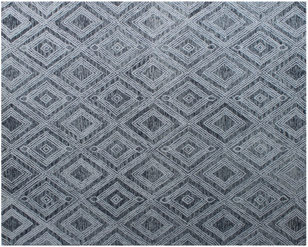 Homeroots 8' X 10' Black And Ivory Wool Abstract Geometric Hand Tufted Non Skid Area Rug  Wool 564799