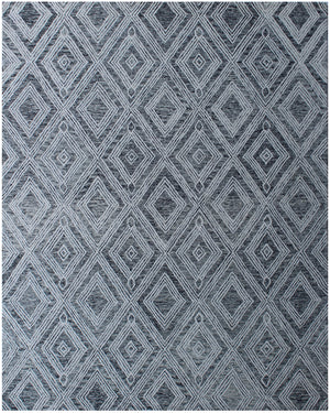 Homeroots 8' X 10' Black And Ivory Wool Abstract Geometric Hand Tufted Non Skid Area Rug  Wool 564799