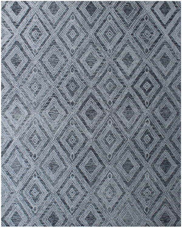 Homeroots 8' X 10' Black And Ivory Wool Abstract Geometric Hand Tufted Non Skid Area Rug  Wool 564799