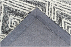 Homeroots 8' X 10' Black And Ivory Wool Abstract Geometric Hand Tufted Non Skid Area Rug  Wool 564799