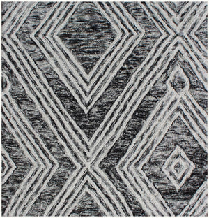 Homeroots 8' X 10' Black And Ivory Wool Abstract Geometric Hand Tufted Non Skid Area Rug  Wool 564799