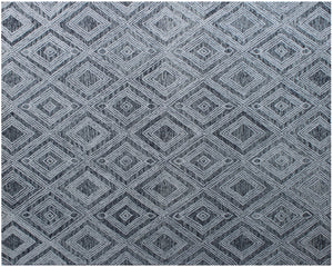 Homeroots 8' X 10' Black And Ivory Wool Abstract Geometric Hand Tufted Non Skid Area Rug  Wool 564799