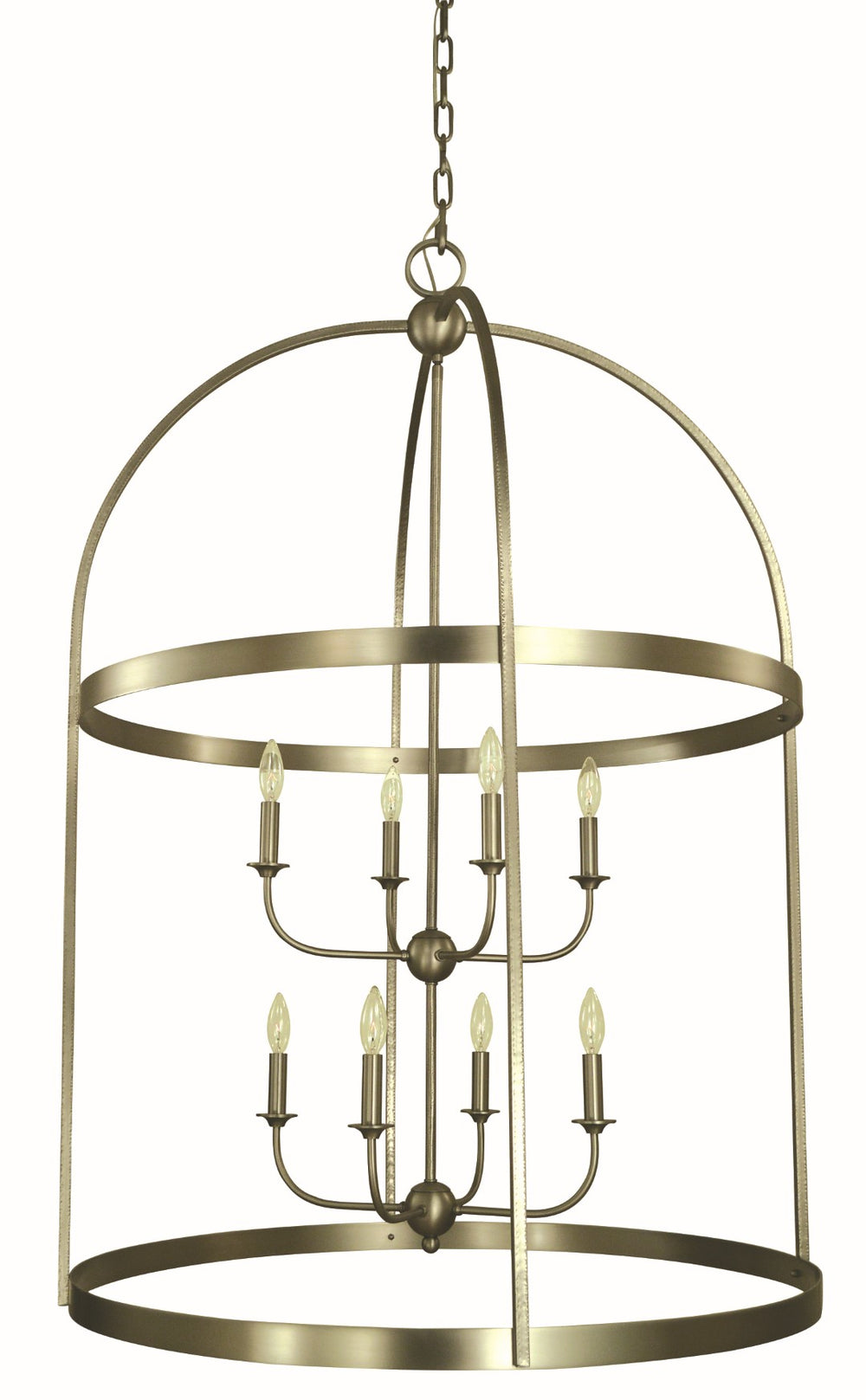 Framburg 8-light Modern Foyer Chandelier With Open Cage Design And Hammered Square Tubing For Elegance Satin Pewter Metal 5648 Sp