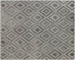 Homeroots 5' X 8' Black And Ivory Wool Abstract Geometric Hand Tufted Non Skid Area Rug  Wool 564800