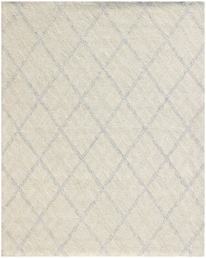Homeroots 5' X 8' Ivory Wool Abstract Geometric Hand Tufted Non Skid Area Rug  Wool 564801
