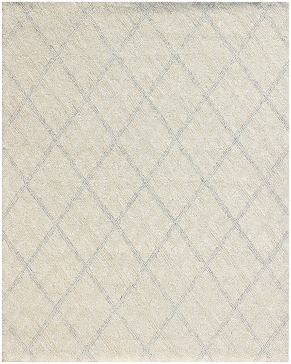 Homeroots 5' X 8' Ivory Wool Abstract Geometric Hand Tufted Non Skid Area Rug  Wool 564801