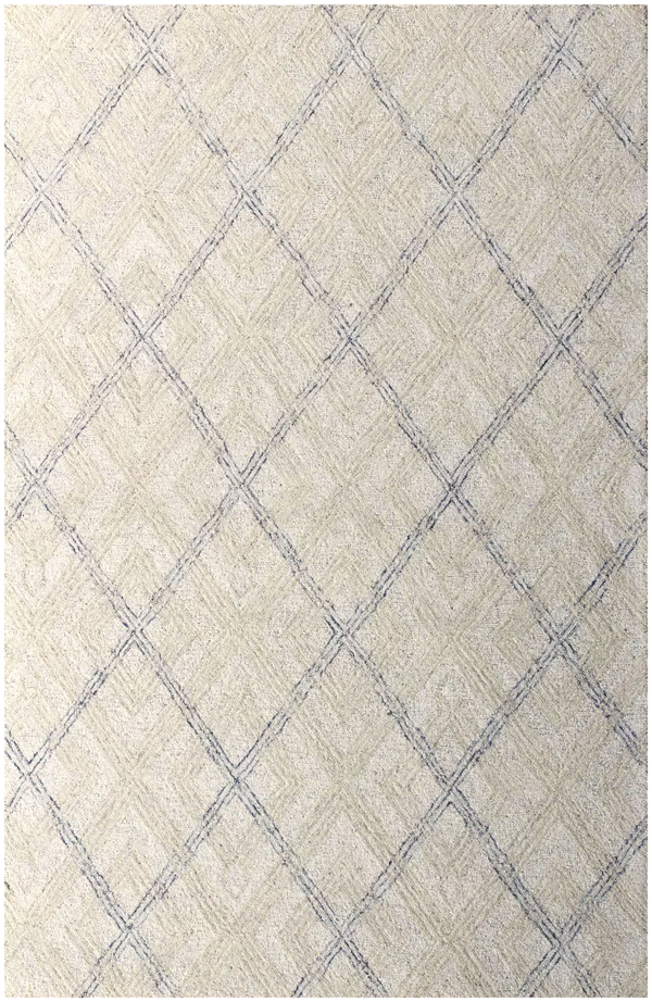 Homeroots 5' X 8' Ivory Wool Abstract Geometric Hand Tufted Non Skid Area Rug  Wool 564801