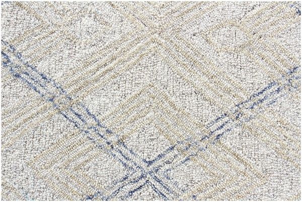 Homeroots 5' X 8' Ivory Wool Abstract Geometric Hand Tufted Non Skid Area Rug  Wool 564801