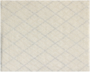 Homeroots 5' X 8' Ivory Wool Abstract Geometric Hand Tufted Non Skid Area Rug  Wool 564801