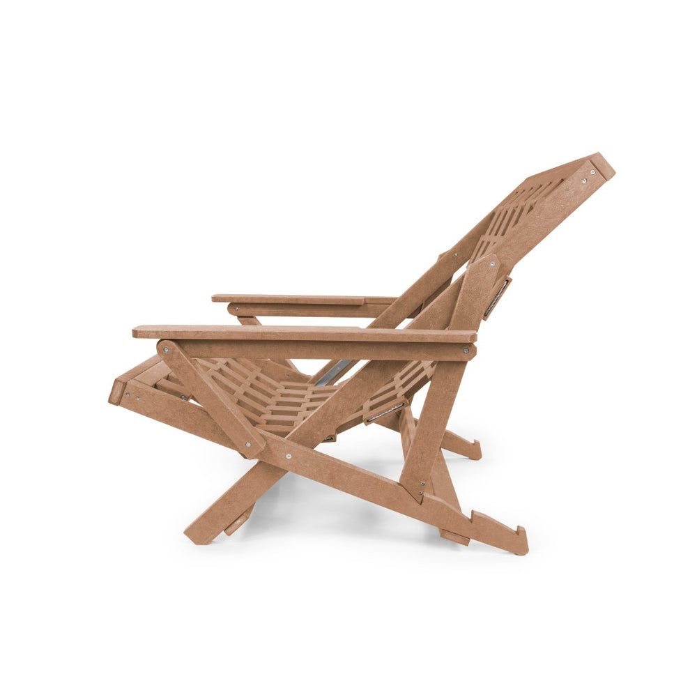English Elm Pinecrest Outdoor Folding Lounge Chair Recycled Hdpe Reclining Patio Seat with Cushion Teak B2745P409694