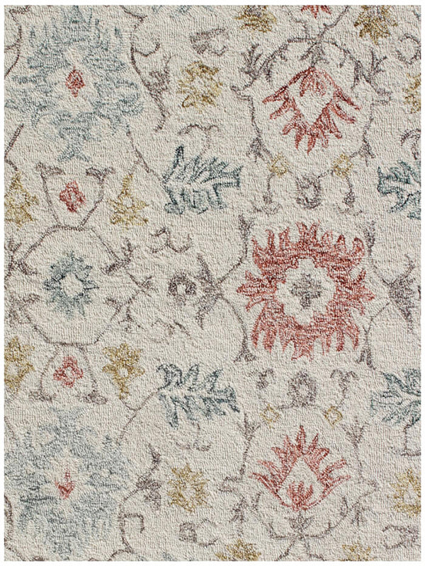 Homeroots 5' X 8' Ivory And Blue Wool Oriental Hand Tufted Non Skid Area Rug  Wool 564804