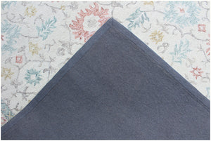 Homeroots 5' X 8' Ivory And Blue Wool Oriental Hand Tufted Non Skid Area Rug  Wool 564804