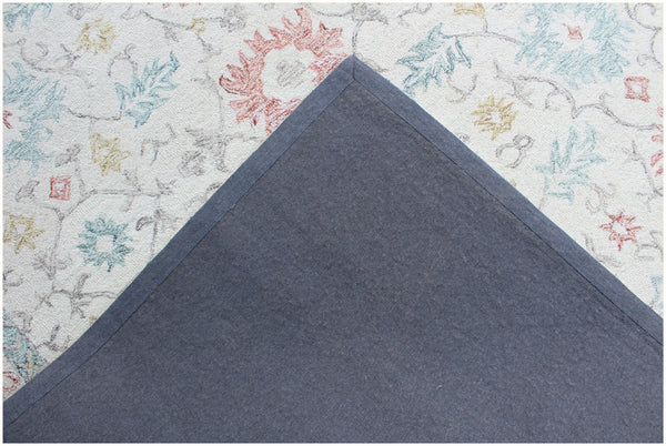 Homeroots 5' X 8' Ivory And Blue Wool Oriental Hand Tufted Non Skid Area Rug  Wool 564804