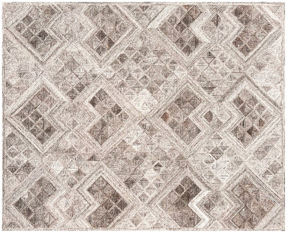 HomeRoots 5' X 8' Silver Abstract Geometric Hand-Tufted Area Rug – Soft, Durable, Non-Skid, Modern Elegance for Your Home 564806